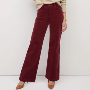 New York & Company High-Waisted Corduroy Wide-Leg Pant, Women’s 8, Cranberry